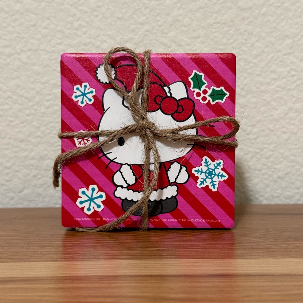 Hello Kitty Christmas Coasters (Set of 4 Ceramic Coasters) NWT